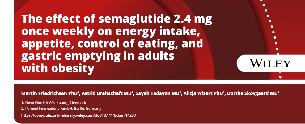 Semaglutide 2.4 mg cut food intake 35% in 20-week obesity trial