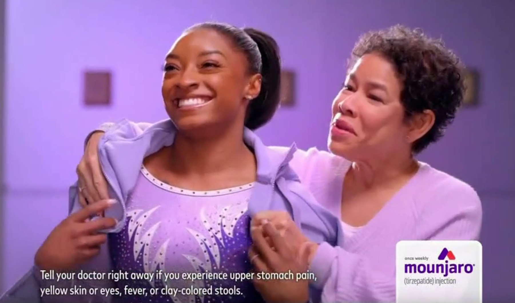 Lilly puts Simone Biles and her mother at the center of a Mounjaro TV campaign