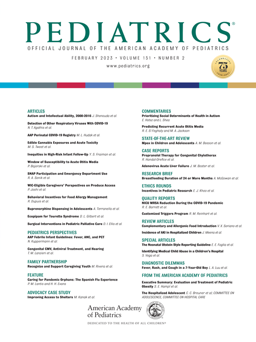 Pediatrics Cover Image for Volume 151, Issue 2