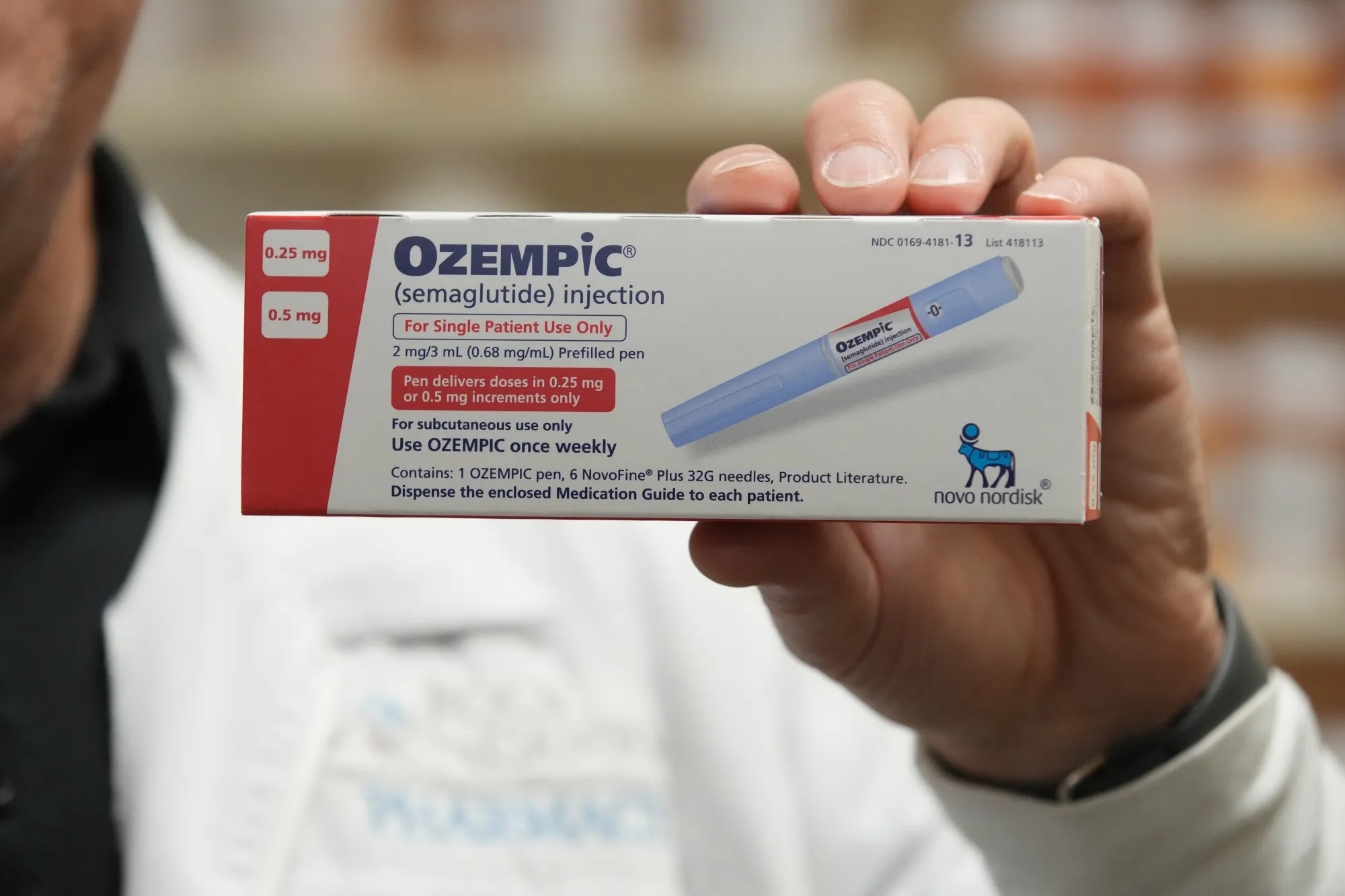 ApharmacistholdsaboxofNovoNordiskA/SOzempic.